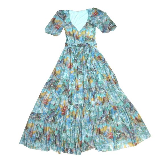 NWT BlackMilk Mermagic Mermaid Fairy Wrap Midaxi Mesh Tiered Midi Dress XS - Picture 4 of 10